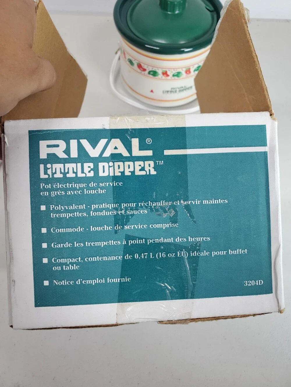 Rival Little Dipper Pepper Themed Electric Stoneware Dip Server With Ladel Y2K